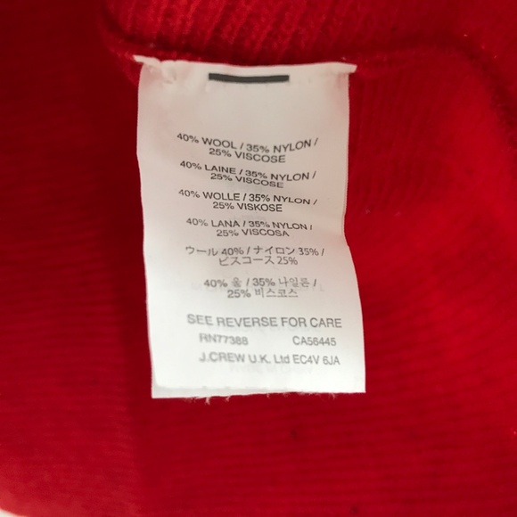 J CREW WOMENS SWEATER WOOL RED OBERSIZED LONG SLEEVE SLOUCHY XS - Picture 4 of 9